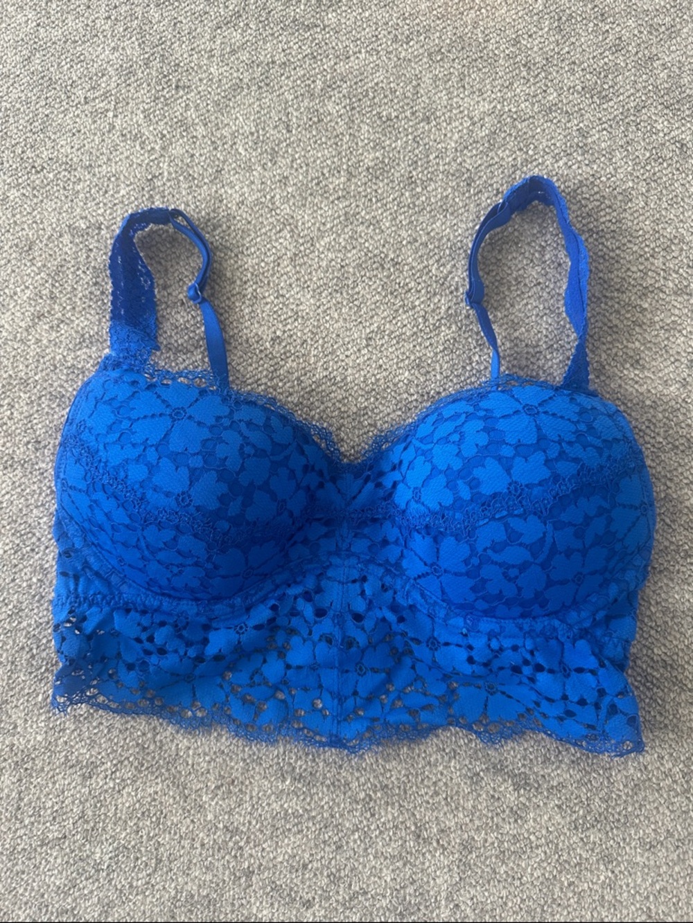 Victoria's Secret Royal Blue Lace Longline Bra